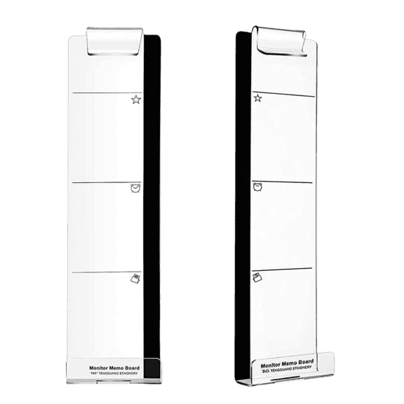 2-Pack Computer Monitor Memo Board, Transparent Acrylic Side Panel with Sticky Note & Phone Holder, Work From Home Essentials