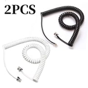 2 Pack Comtrue Telephone Cord, Phone Cord,Handset Cord,, Universally Compatible(Black,+white)