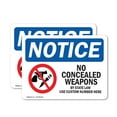 thumbnail image 1 of (2 Pack) No Concealed Weapons OSHA Notice Sign 18 Inch X 12 Inch Vinyl Label Decal Sticker Weather Resistant, UV Protected for Workplace, Business, and Construction Site, Made in the, 1 of 7