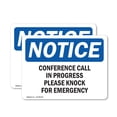 thumbnail image 1 of (2 Pack) Conference Call In Progress Please Knock OSHA Notice Sign, 1 of 7