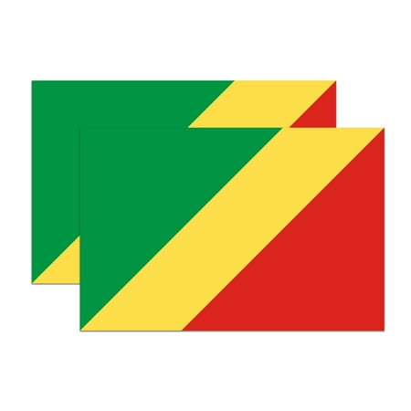 (2 Pack) Congo Republic World Flag Magnets - Pride - 5" On Longest Side - Premium Magnet - Choose from Over 200 Countries - for Cars, Refrigerators, Toolboxes, Lockers- Made in USA - MAG0849