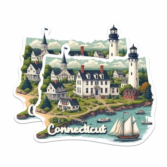 (2 Pack) Connecticut State Shape Magnets - CT State Magnet - Choose from 50 States - 5" On Longest Side - Premium Magnet - for Cars, Refrigerators, Toolboxes - Made in USA - MAG1239