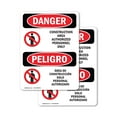 thumbnail image 1 of (2 Pack) Construction Area Authorized Only Bilingual OSHA Danger Sign, 1 of 7