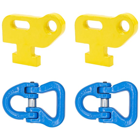 2 Pack Container Chain Bridle Hook Kit with 1/2" G100 Web Sling Connector Link - 15,000 lbs WLL Alloy Steel Material Handling & Rigging Hardware for Overhead Lifting