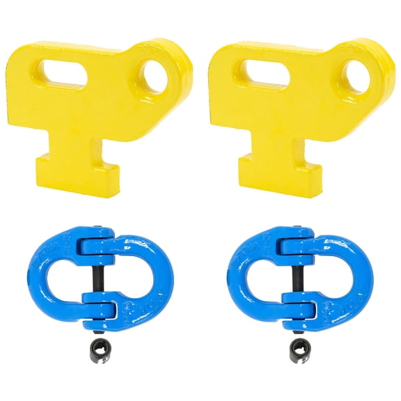 2 Pack Container Chain Bridle Hook Kit with 3/8" G100 Hammerlock Coupling Link - Forged Alloy Steel 8,800 lbs WLL Heavy Duty Safety Chain Connector for Trailer & Towing Applications