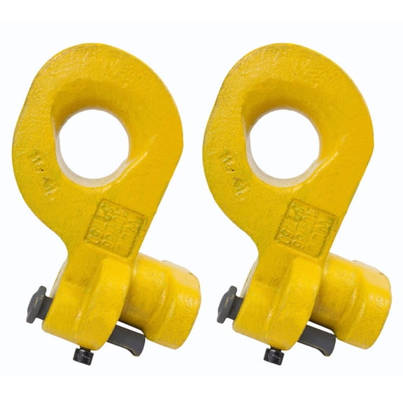 2 Pack 32 Ton Right Side Shipping Container Lifting Hook Hot-Dip Galvanized & Yellow Camlock Lug ISO 1161 Compliant Heavy Duty Container Lifting Lugs