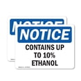 thumbnail image 1 of (2 Pack) Contains Up To 10% Ethanol OSHA Notice Sign 10 Inch X 7 Inch Vinyl Label Decal Sticker Weather Resistant, UV Protected for Workplace, Business, and Construction Site, Made in, 1 of 7