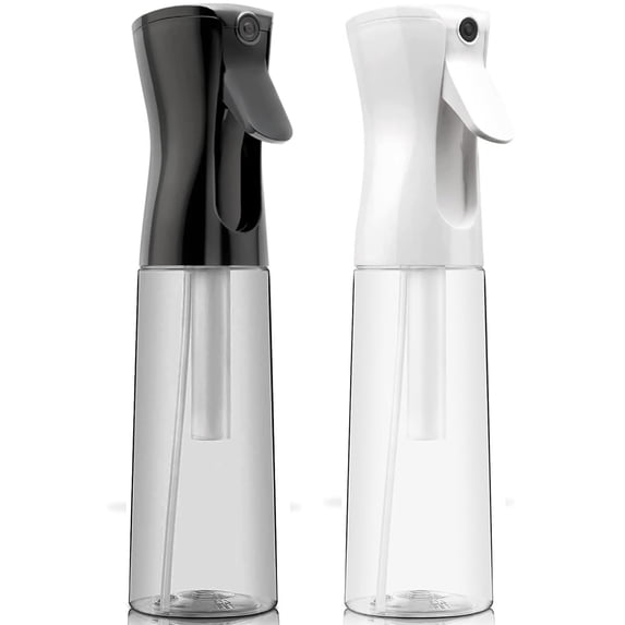 2 Pack Continuous Spray Bottle for Hair, 6.8 oz Fine Mist Water Sprayer, Empty Refillable Spray Bottles for Hair Styling, Plants and Cleaning