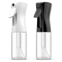 Loaddvni Plastic Spray Bottles 2 Pack, Stream Water Bottle for Cleaning Solutions, Plants, Pet, Essential Oils, Hair, Cooking - 6.8 OZ/200 ML (White & Black Nozzle)