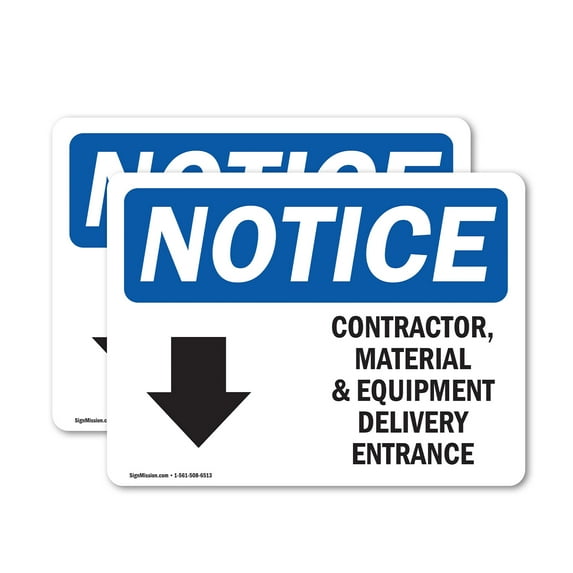 (2 Pack) Contractor Material And Equipment Sign