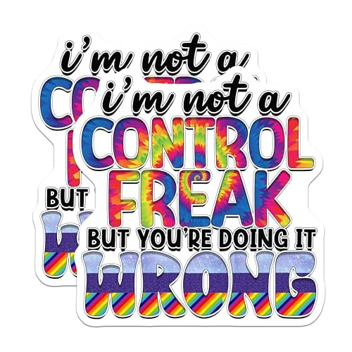 (2 Pack) I'm Not A Control Freak Magnets - Funny Quote Magnets - Colorful Typography Magnets - 5" On Longest Side - for Cars, Fridges, Toolboxes - Made in USA - MAG4106