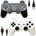 thumbnail image 1 of 2 Pack Controllers for PS3 ,Wireless Playstation 3 Gaming Controller with Double Shock & Motion Sensor, Bluetooth Rechargeable PS3 Controller Gamepad Remote PS3, 1 of 8