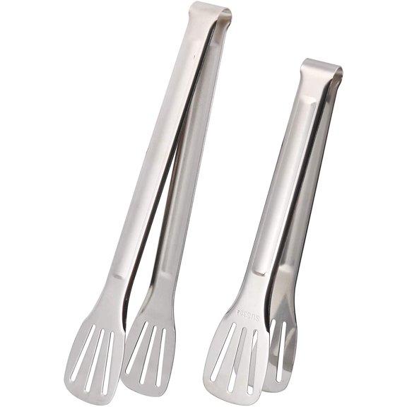 2 Pack Cooking Tongs Set 9-Inch & 11-Inch, Stainless Steel Serving Tongs for Barbecue, Cooking, Salad, Grilling, Serving and Frying