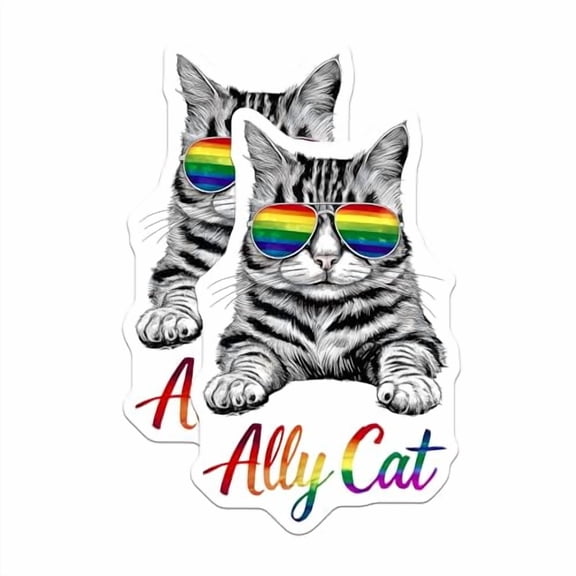 (2 Pack) Cool Cat Decor Magnet - 5" On Longest Side - Sticks to Smooth Flat Surfaces - Made in USA - MAG9544