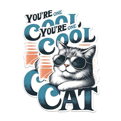 (2 Pack) Cool Cat Magnets - Funny Cat Magnets - Cat Lover Gift Magnets - Unique Cat Decor Magnets- 5" On Longest Side - for Fridges, Toolboxes, Cars - Made in USA - MAG2655