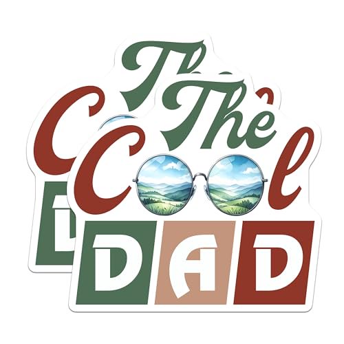 (2 Pack) The Cool Dad Magnets - Funny Dad Magnets - Unique Father's Day Decor - 5" On Longest Side - for Cars, Refrigerators, Toolboxes, Lockers - Made in USA BMCS3235
