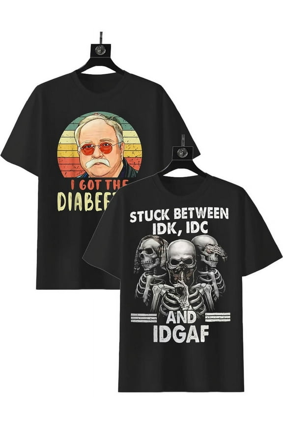 2 Pack Cool Graphic T Shirts for Men Crew Neck Cotton Short Sleeve Loose Hip Hop Streetwear Basic Summer Tees Black XL