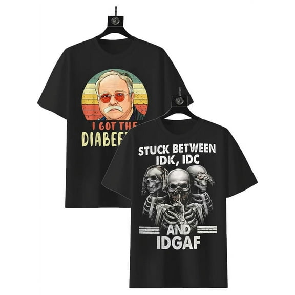 2 Pack Cool Graphic T Shirts for Men Crew Neck Cotton Short Sleeve Loose Hip Hop Streetwear Basic Summer Tees Black XL