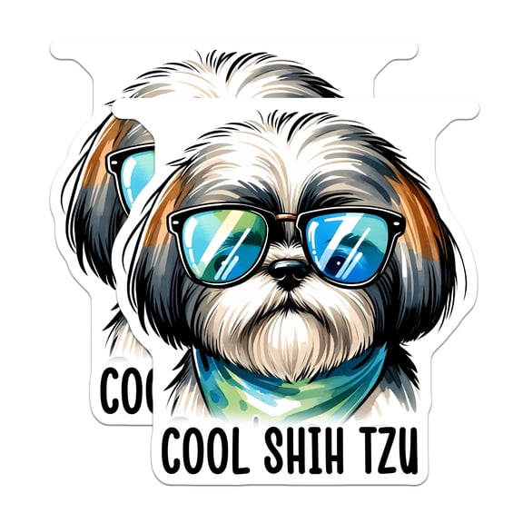 (2 Pack) Cool Shih Tzu Magnets - Dog Lover - Cute Pet Magnets - Fridge Magnet - Animal Lover Gift - 5" On Longest Side - for Cars, Fridges, Toolboxes - Made in USA - MAG3635