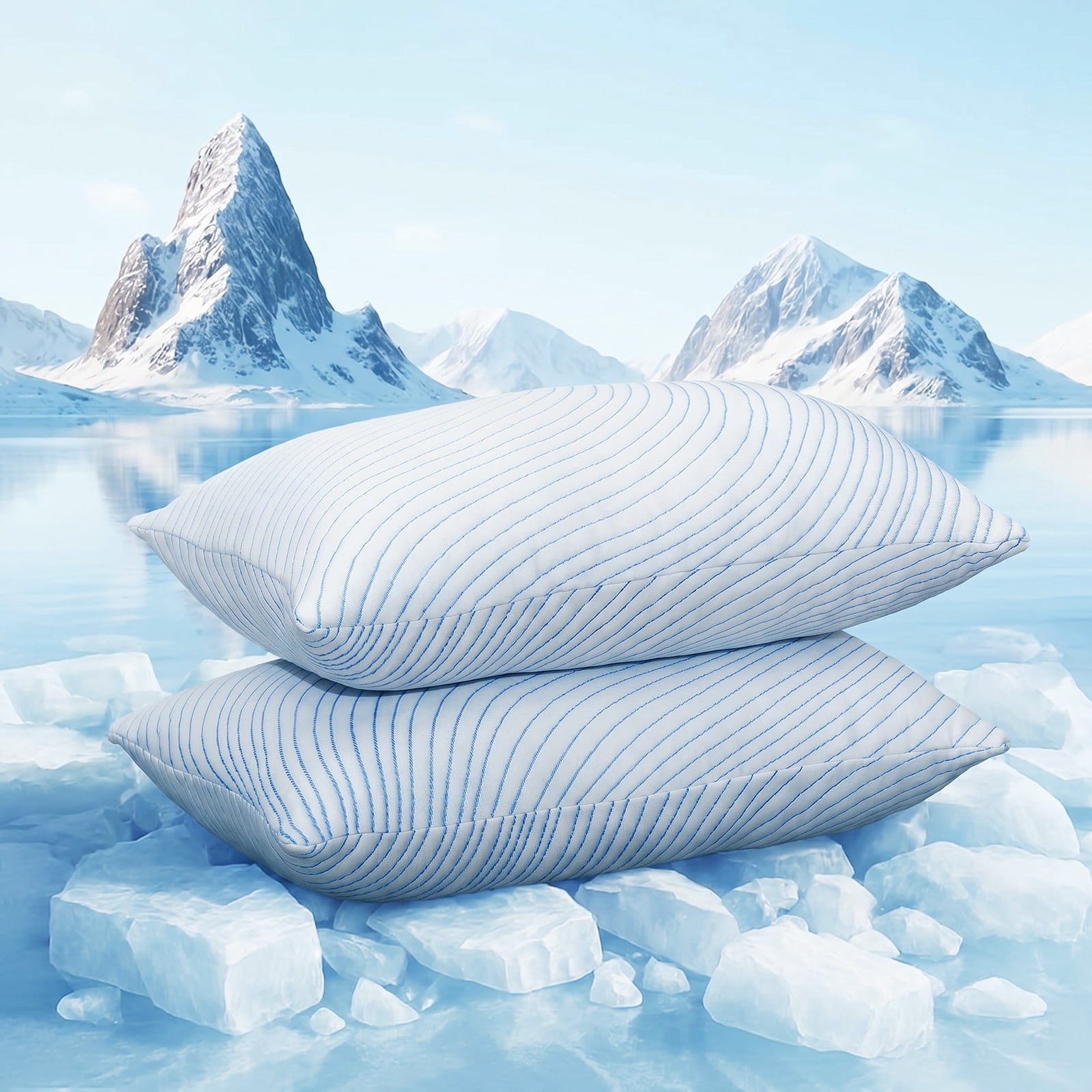 Nalqet 2 Pack Queen Cooling Pillow for Sleeping, 30×20 inch Memory Foam Cool Bed Pillows with Washable Cover for Back, Hot Sleepers