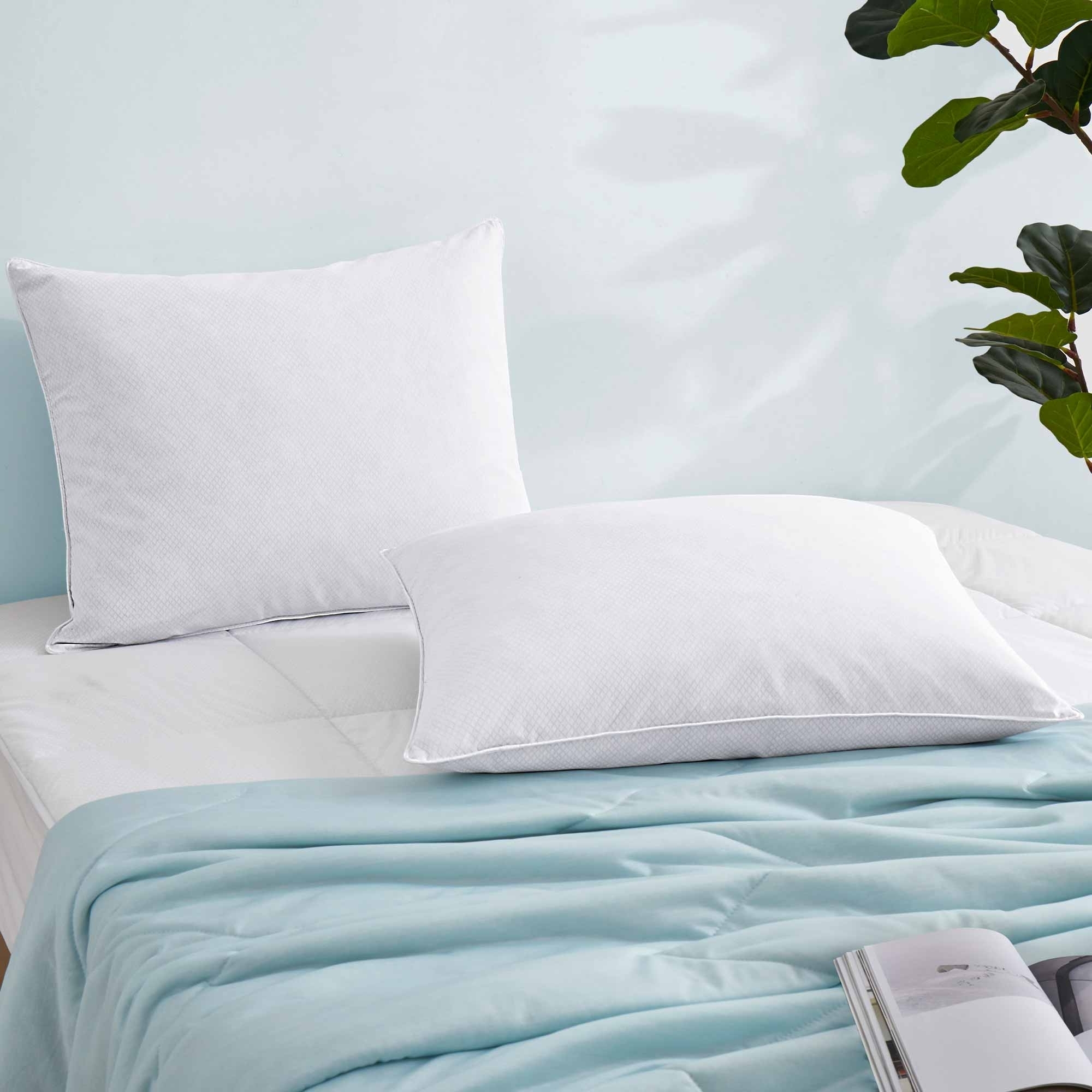 2 Pack Cooling Pillows for Side and Back Sleepers Goose Down Feather