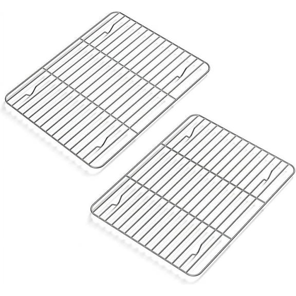 2 Pack Cooling Rack for Baking Stainless Steel, Heavy Duty Wire Rack Baking Rack, 11.7" x 9.4" x 0.6" Cooling Racks for Cooking, Fits Small Toaster Oven, Dishwasher Safe