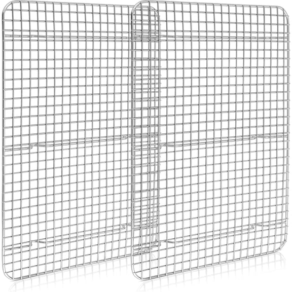 2 Pack Cooling Racks, 15.3 x 11.3 Inch Stainless Steel Large Baking Rack Set for Roasting Grilling, Bacon Bread Pizza Cookie Oven Wire Rack Fits 16x12 Sheet Pan, Rust Free & Dishwasher Safe