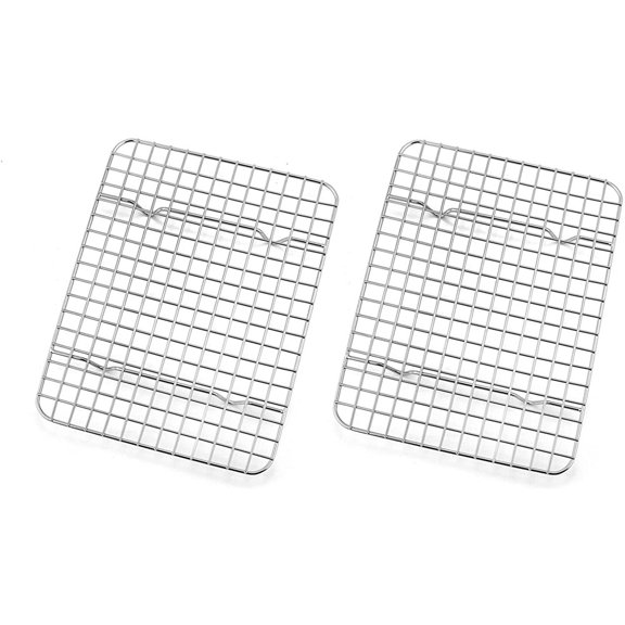 2-Pack Cooling Racks for Baking, Casewin Stainless Steel Wire Oven Rack Fit Sheet Pan, Cake Cookie Rack for Cooking Cooling Roasting, Healthy & Rustproof, Dishwasher Safe, 11.81*9.05*0.59inch