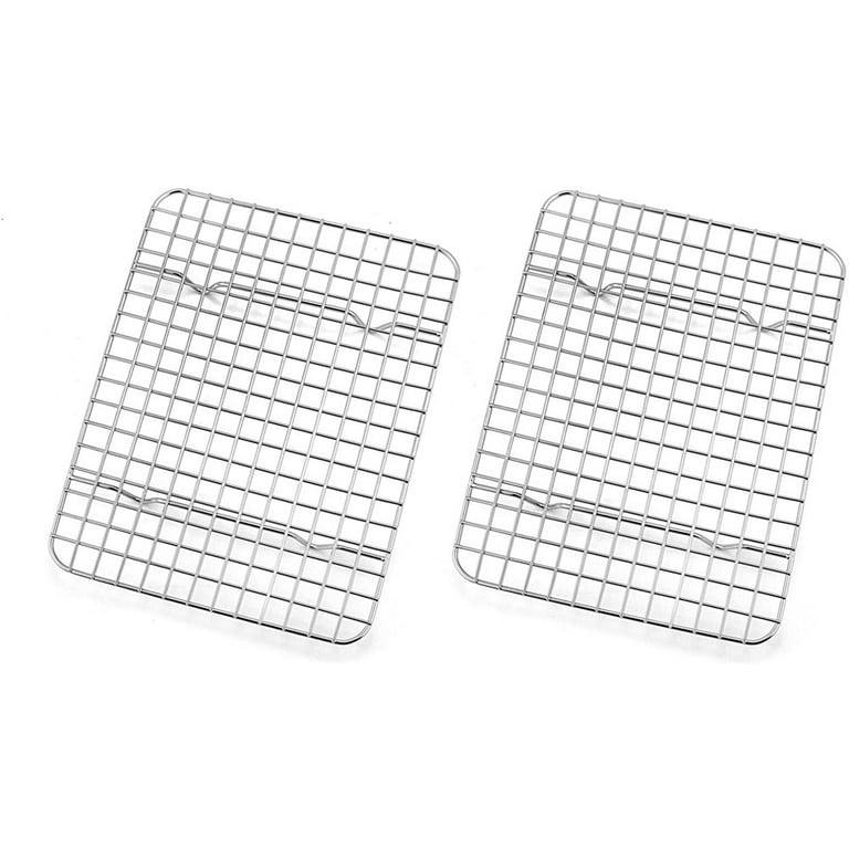 WEZVIX Stainless Steel Baking Sheet with Cooling Rack Set of 2 Cookie  sheets with Wire Rack Rectangle Size 12.5 x 10 x 1 inch, Non Toxic, Rust  Free 