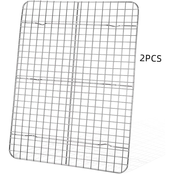 2-Pack Cooling Racks for Baking, Stainless Steel Wire Rack Baking Rack Oven Rack Cookie Rack, Oven Safe, Rust-Resistant Rack for Cooking, Baking, Roasting and Grilling- Fit Half Sheet Pan