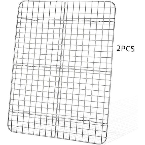2-Pack Cooling Racks for Baking, Stainless Steel Wire Rack Baking Rack Oven Rack Cookie Rack, Oven Safe, Rust-Resistant Rack for Cooking, Baking, Roasting and Grilling- Fit Half Sheet Pan