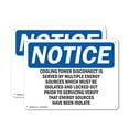 thumbnail image 1 of (2 Pack) Cooling Tower Disconnect Is Served By Multiple OSHA Notice Sign 10 Inch X 7 Inch Indoor / Outdoor Rust-Free Aluminum Metal Signs for Workplace, Workshop, and Construction Site, 1 of 8