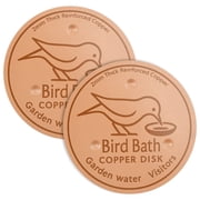 2-Pack Copper Bird Bath Purification Disk 0.6mm Reinforced 99.99% Pure Copper Cleaning Disk with Triple-Point Support for Physical Safe Clean Water All-Season Universal Fit for Outdoor Birdbaths Bowl