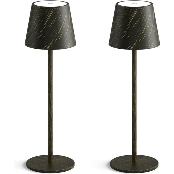 2-Pack Copper Cordless Table Lamp,Rechargeable LED Desk Lamp,5000mAh Battery Operated Lamp,3000K Warm Light Stepless Dimming,IP54 Waterproof Portable Table Light for Restaurant/Camping,Copper