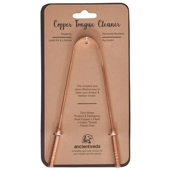 2 Pack Copper Tongue Cleaner Scraper with Handle Grips