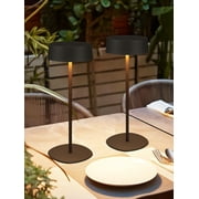 2 Pack Cordless LED Table Lamp, Aluminum Portable Rechargeable Desk Lamp, Dimmable Touch Lamps for Bedroom Living Room Restaurant Patio, Black