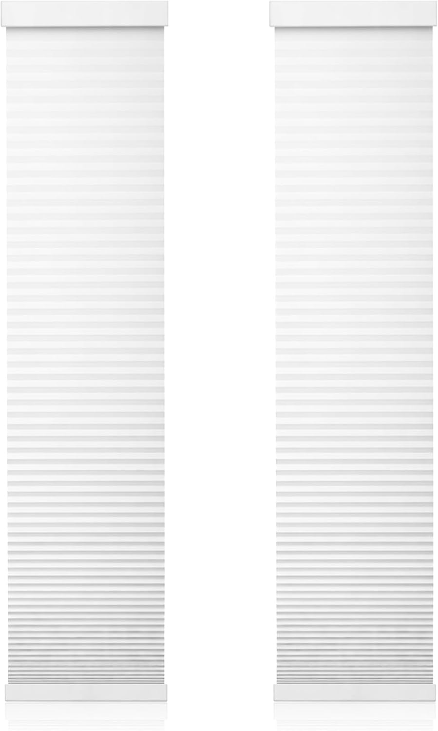 2 Pcs Cordless Light Filtering Sidelight Blinds Cellular Shades 8.5" W x 72" H White Cordless Sidelight Window Treatments Door Blinds Honeycomb Shades Only for Openable Windows Darkening