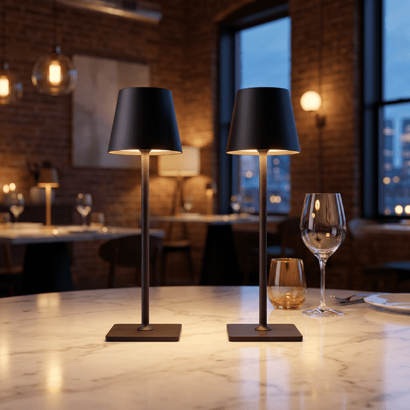 Cordless Table Lamp - Portable LED Desk Lamps with 5000mAh Battery, 3 Color Stepless Dimming for Bedroom, Restaurant, and Outdoor Camping, Black 2 Pack