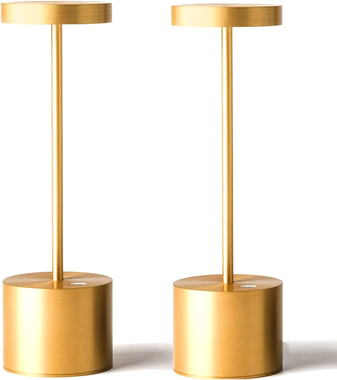 Gold Cordless Aluminum Touch Table Lamp Set