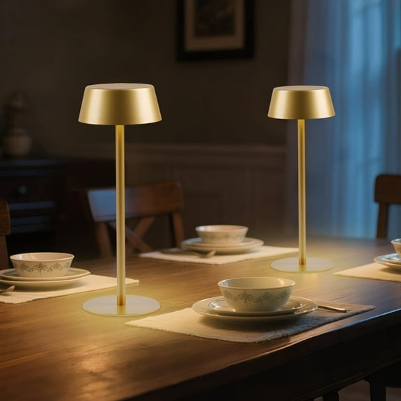 2 Pack Cordless Table Lamp Rechargeable, IPX4 Waterproof, 50h Runtime Protable Outdoor Table Lamps, 3 Color, Stepless Dimming Battery Powered Table Lamp for Dinner/Restaurant/Bedroom/Cafe