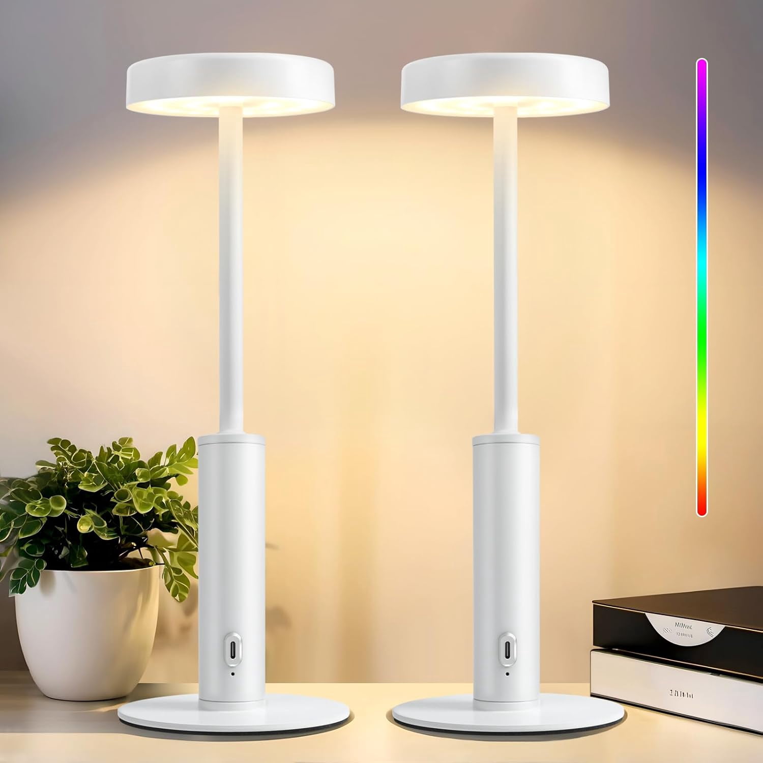 2 Pack LED Cordless Table Laps Rechargeable,5000Ah Battery Operated - View #8