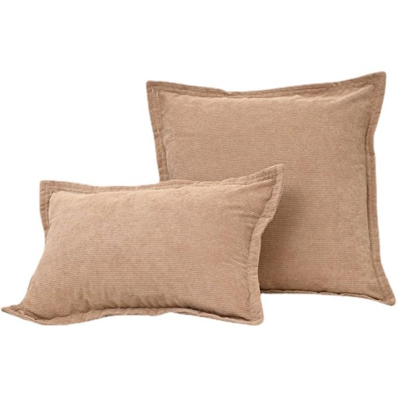 2-Pack Corduroy Pillow Covers Set Light Brown Cushion Cases, Soft Textured Fabric with Hidden Zipper, Cozy Fall Winter Decorative Throw Pillow Covers for Couch Sofa Bed