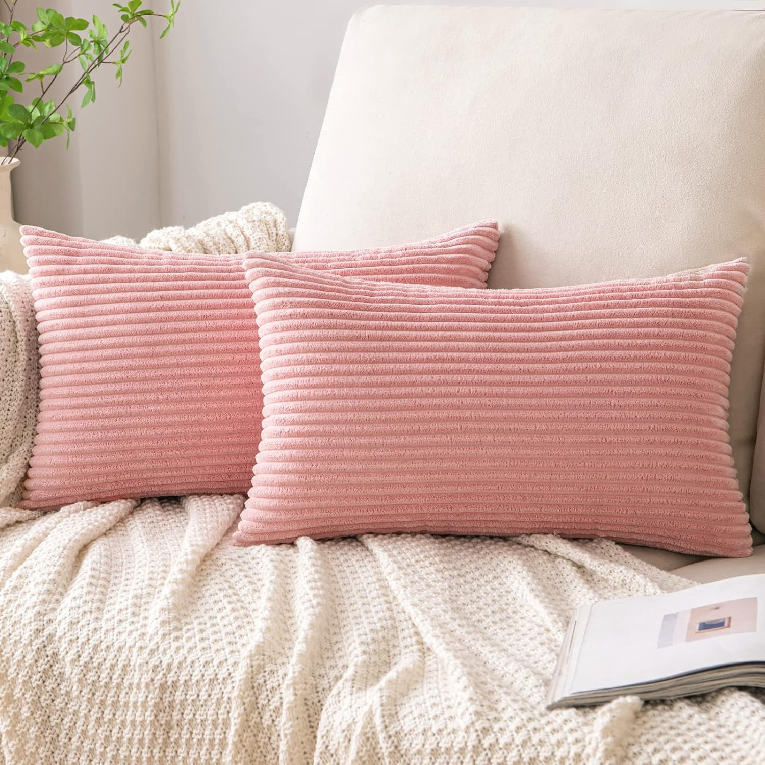 Cushion Cover 4PCS Soft Decorative Square Throw Pillow Cover