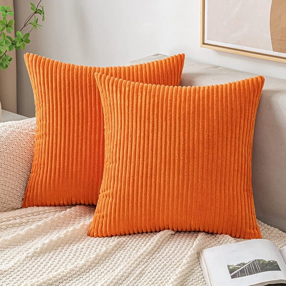 2 Pack Corduroy Soft Decorative Square Throw Pillow Cover Cushion Covers Pillowcase, Home Decor Decorations for Sofa Couch Bed Chair