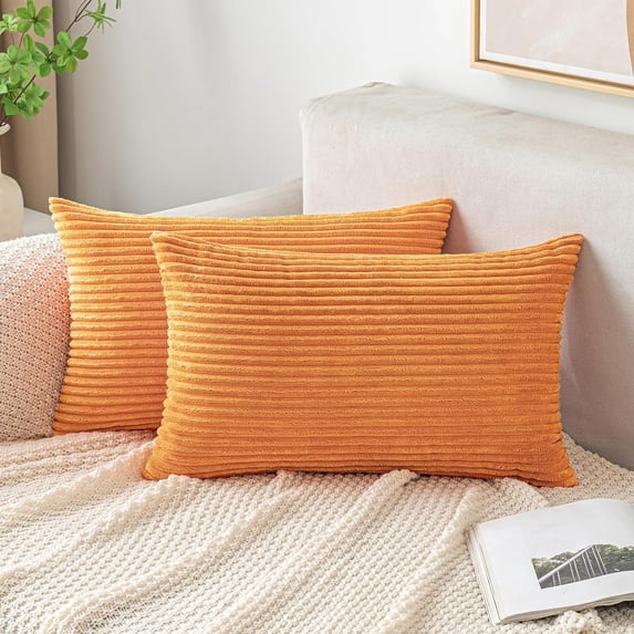 2 Pack Corduroy Soft Decorative Square Throw Pillow Cover Cushion Covers Pillowcase, Home Decor Decorations for Sofa Couch Bed Chair