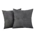 thumbnail image 1 of 2 Pack Corduroy Throw Pillow Covers 18x18 Inch, Soft Textured Square Cushion Cases for Sofa Bed Chair, Modern Minimalist Home Decor, Dark Grey, 1 of 8