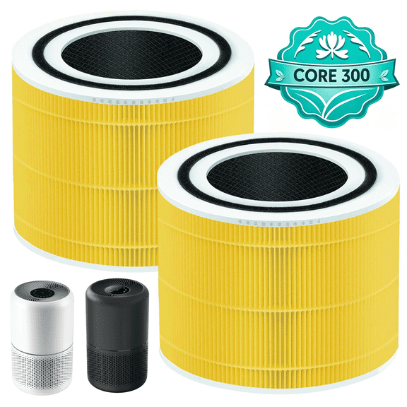 2 Pack Core 300 True Hepa Replacement Filter For LEVOIT Core 300 and Core 300S Air Purifier, 3-in-1 Core 300 Pet Allergy Filter Efficiency Activated Carbon Filtration System, Core 300-RF-PA