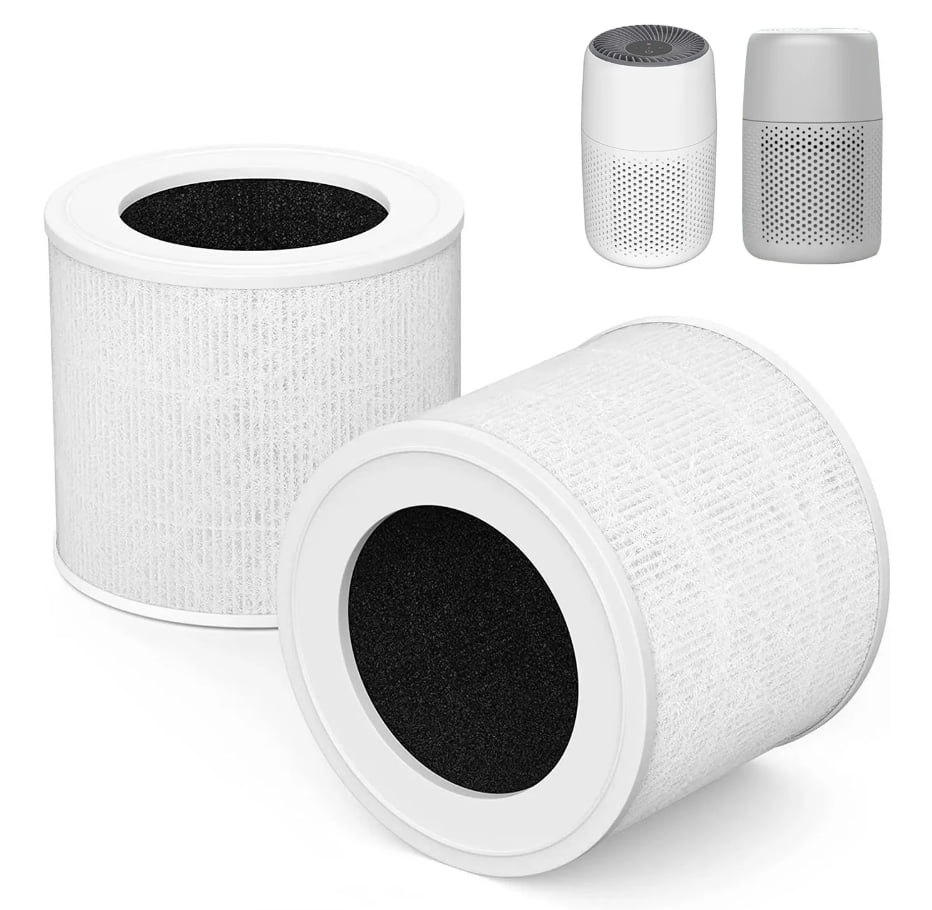 2-Pack Core Mini Replacement Filter Compatible with LEVOIT Air Purifer Core Mini-RF,3-in-1 HEPA Filter for Pre-filter and Activated Carbon Filter