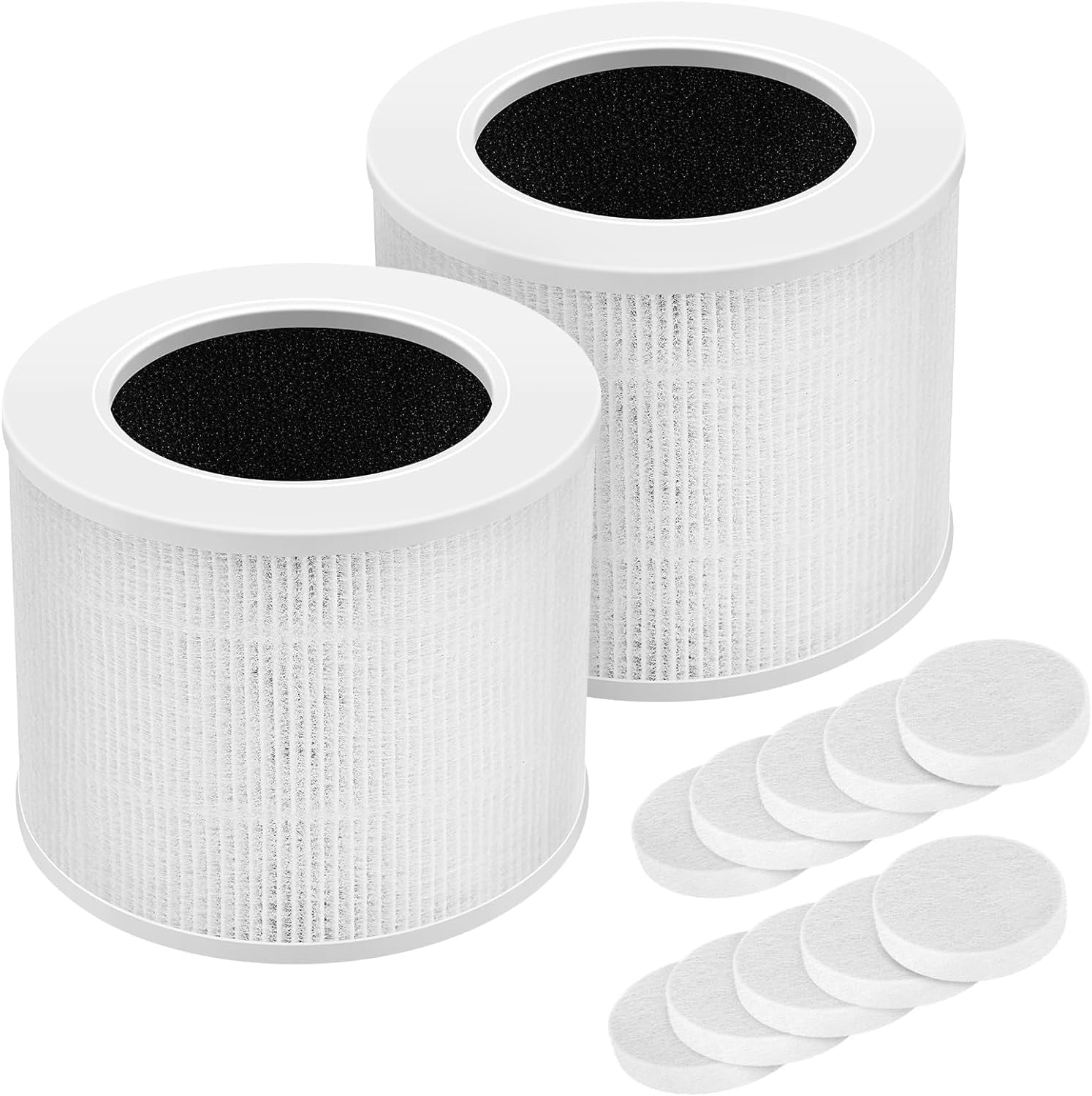 2x Core Mini Vervangingsfilter Voor Levoit Luchtreiniger - 3-in-1 H13 HEPA Met Actieve Kool