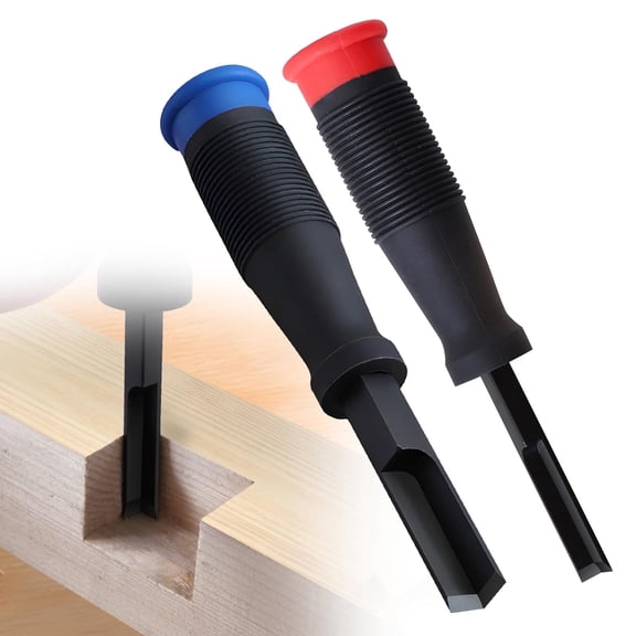 2-Pack Corner Chisel Set 8mm & 12mm Square Mortise Chisel for Door Installation & Woodworking